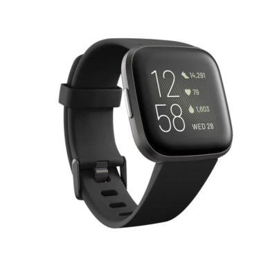 ساعة FITBIT VERSA 2 الذكية باللون الأسود